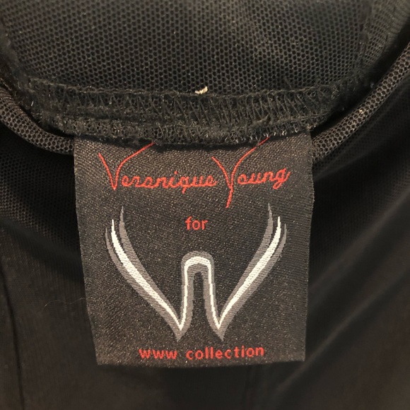 Black floor length shear skirt with split liner - Picture 3 of 4